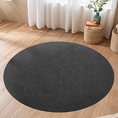 Waterproof Non-Slip Rug Pad, Round 4 Ft Carpet Pads for Large Area Rugs 18 Thick Felt Floor Protection Pad for All Floors and Finishes, Keep Rugs in Place and Provide Cushioning 4FT