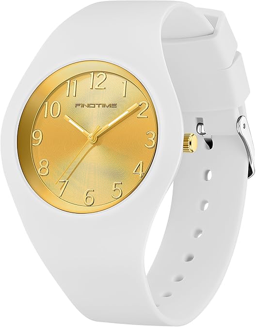 findtime Jelly Womens Watches Simple Fashion Style Design Quartz Analog Watch with Second Hand Waterproof Silicone Strap