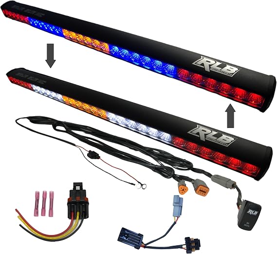 36" LED Chase Light Compatible with Polaris Xpedition 100% Plug & Play Pigtail Included! (Blue/White)