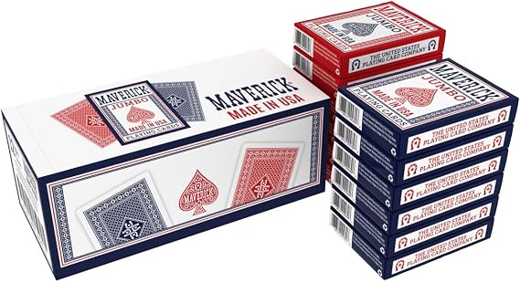 Maverick Playing Cards 12 Pack Made in USA Jumbo Index Red Blue