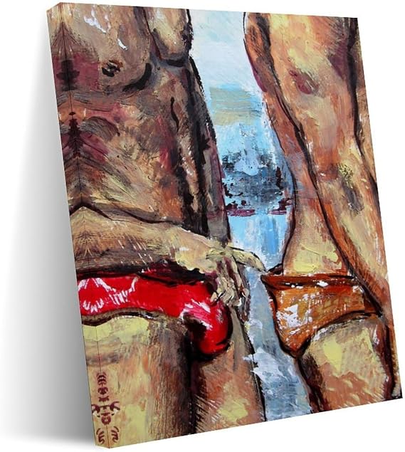 Gay Erotic Abstract Poster (3) Canvas Print Wall Art Decor Living Room Office Bedroom 8x10inch(20x25cm) Frame-style