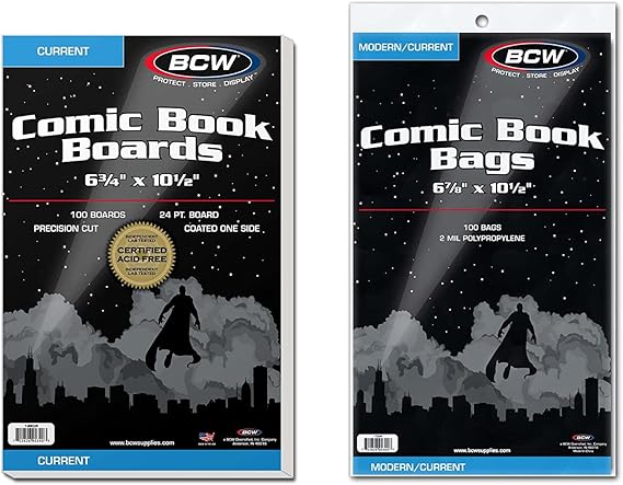 BCW Current Comic Book Bags and Backing Boards, 100 Count