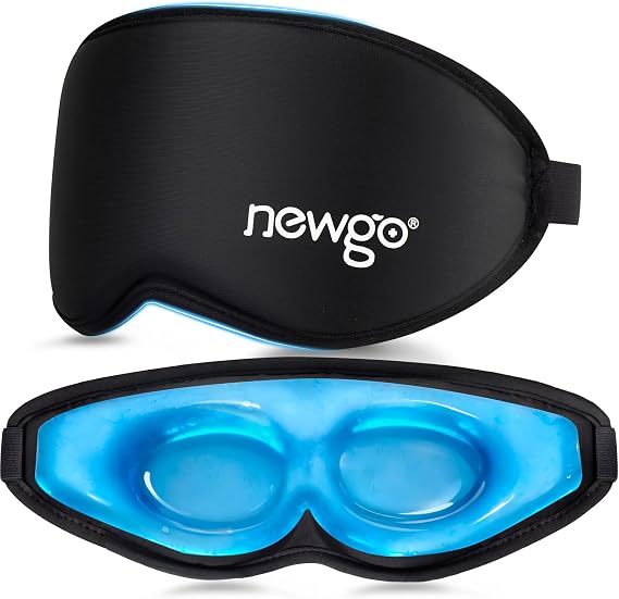 NEWGO 3D Cooling Eye Mask, Weighted Eye Mask for Sleeping, Black