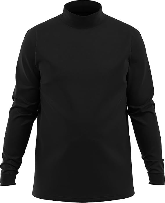 Maks Men's 100% Interlock Knit Combed Cotton Super Soft Euro Design Ski Casual Full Sleeve Mock Neck Pullover Sweater