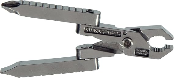 SWISS+TECH ST50022 Stainless Steel 6-in-1 Key Chain Multi Tool, Polished Finish (Single Pack)