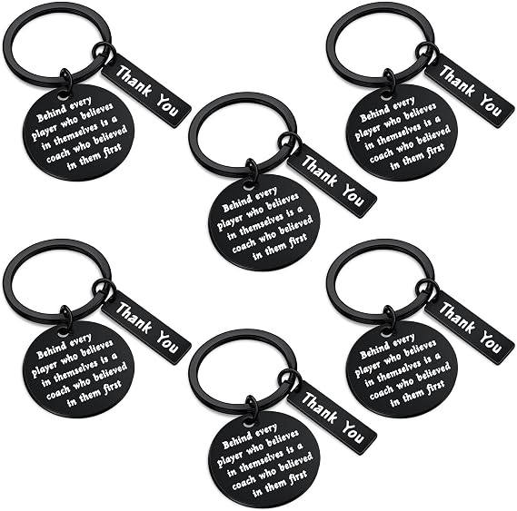 6 Pcs Coach Keychain Gift, Thank You Sports Appreciation