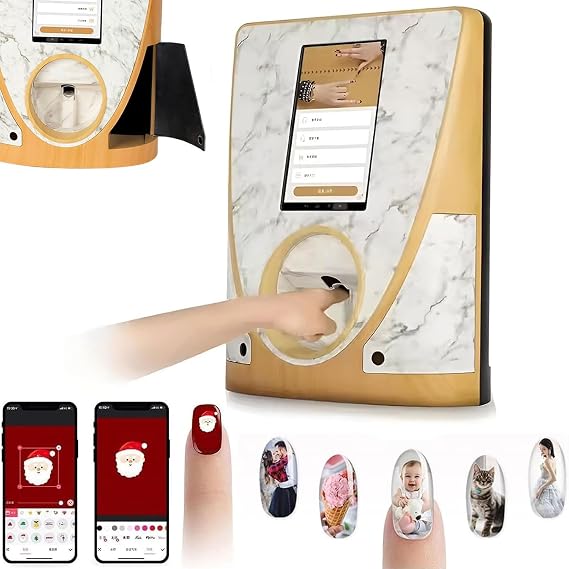 3D Automatic Smart Art Nail Printer 10.1'' Touch Screen Mobile Nail Printing Machine, Support WiFi/DIY/USB, 2400DPI Multifunction Nail Art Printers Machine, for Home Use and Nail Studios 