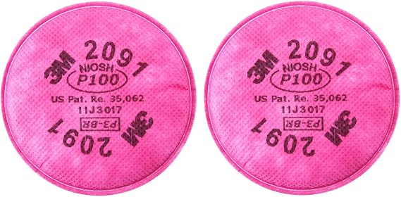 3M 2091 P100 Particulate Filter, 12 Pairs