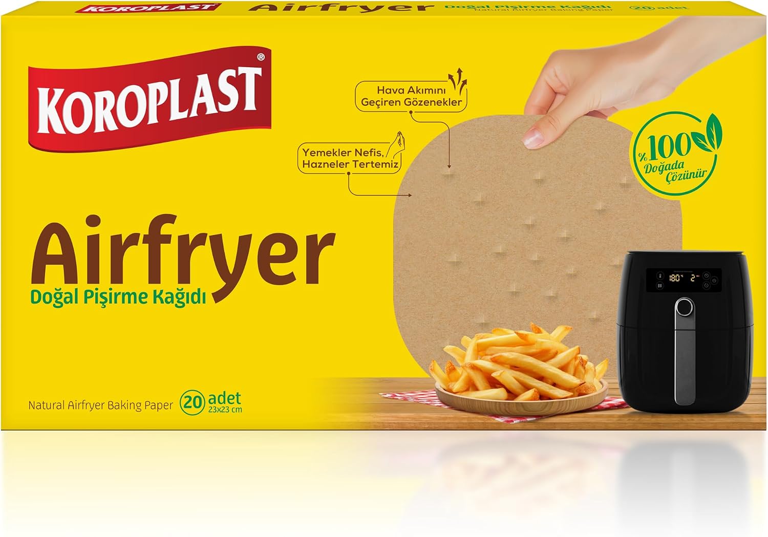 Airfryer Pişirme Kağıdı Doğal 20li