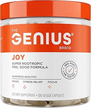 Genius Joy - Nootropic Supplement w/Sam-e, Panax Ginseng & L-Theanine 100 veggie pills