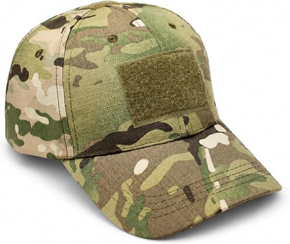 Camo Cap, Baseball Cap Multicolor Tactical Hat, Sunscreen Camo Hat, Military Cap for Camping Camping Hiking Outdoors Sport Fishing Camping Adjustable