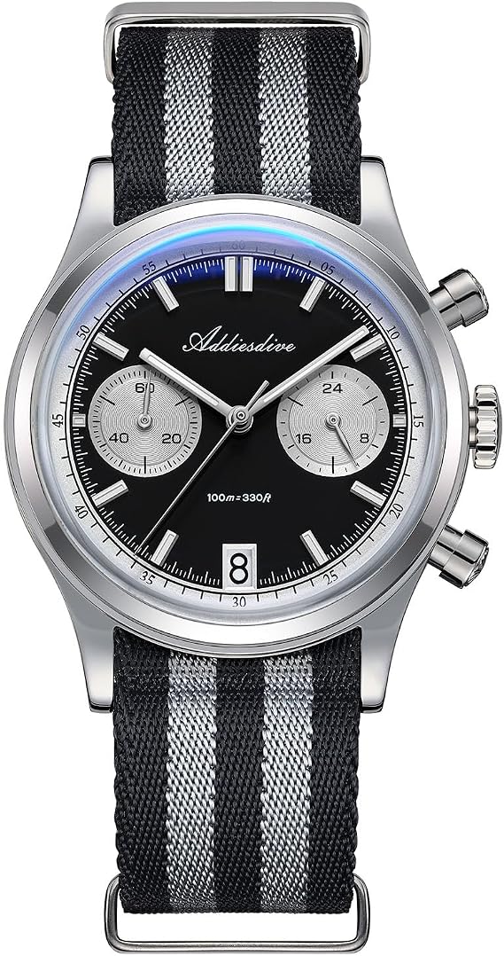 ADDIESDIVE 2025 NEW Watch of Men 60min Chronograph Quartz Wristwatch Bubble Mirror Glass Luminous Waterproof Men's Watches 38mm AD2095