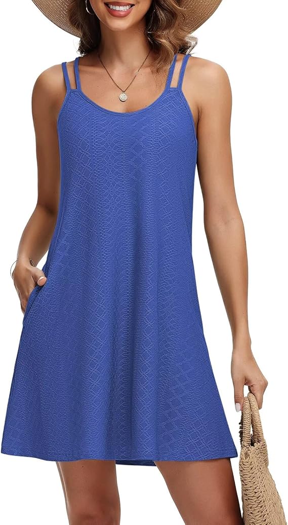 Tanmolo Women's Summer Dress Spaghetti Straps Short Beach Dress Casual Dress