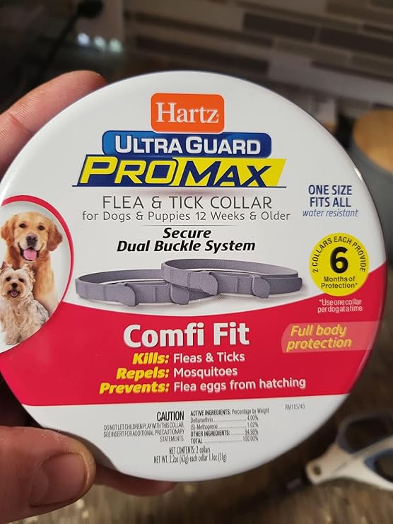 Flea and Tick Collar for Dog 8-Month Protection Adjustable & Waterproof Safe, Long-Lasting Repellent for Fleas, Ticks, Lice & Mosquitoes Fits Small, Medium & Large Dog 2pack