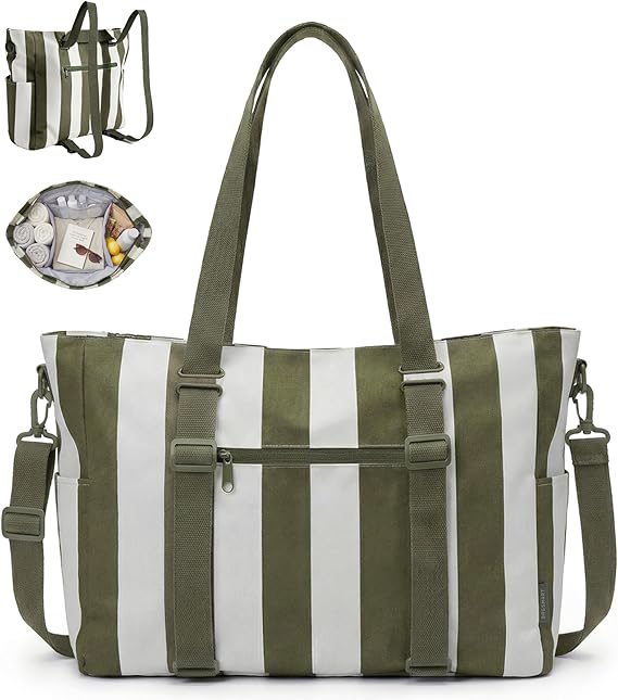 BAGSMART Large Beach Bag for Women, Oversize Tote Bag for Travel/Swim Pool/Summer | 3-Ways to Carry
