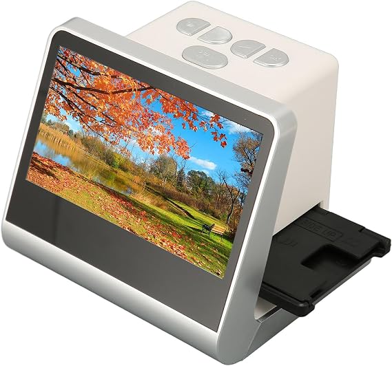 22MP Film and Slide Scanner 5 Inch Colour Screen Negative Film and Digitizer Converts 135 Film/126KPK/110 Film/Super8/Slide to High Resolution 22MP JPEG Integrated in