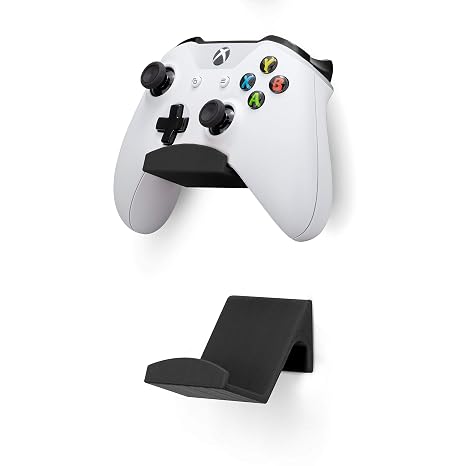 BRAINWAVZ Game Controller Holder Wall Mount Stand (2 Pack) for Xbox, PS5, Series X, ONE, PS4, PS3, Switch, Nintendo, PC & More, Fits Latest & Retro Gamepads, Stick On, Easy to Install, UGC1