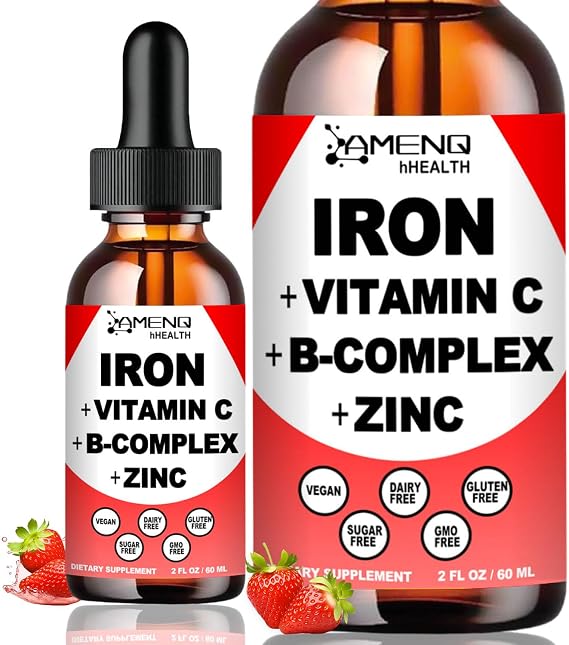 Liquid Iron Supplement for Women, Boost Iron Levels, Stomach Friendly Iron