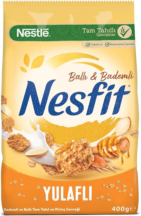 Nestlé Nesfit Ballı ve Bademli Tam Tahıl ve Pirinç Gevreği 400 g