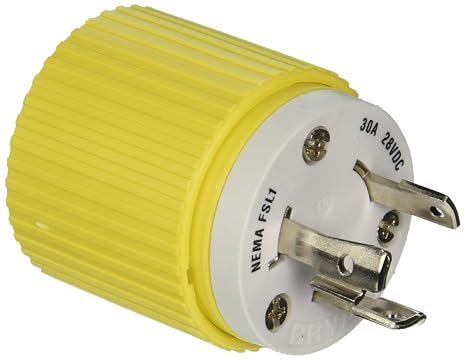 HBL328DCP Locking Plug, 30A, 28 VDC, Yellow