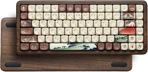 Womier 75% Wireless Creamy Keyboard with Wood Shell, QMK/VIA WD75 V2