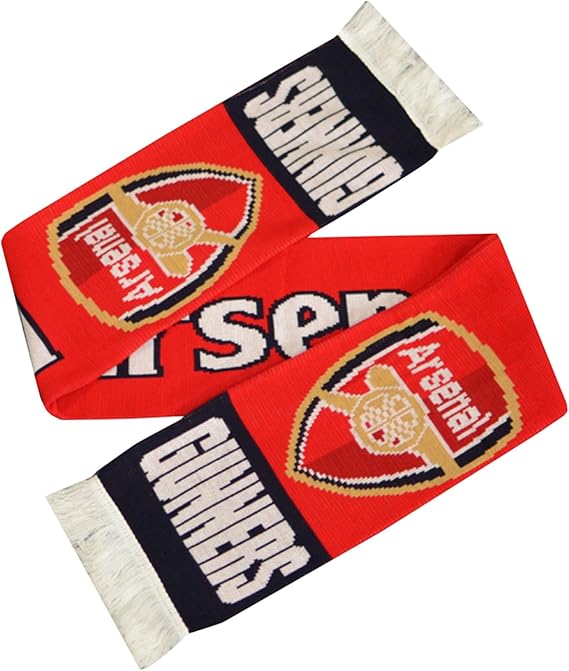 Arsenal FC English Premier League Gunners Scarf - Authentic EPL, 4 1/2 feet, Red