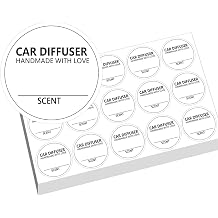 Car Oil Diffuser Hanging Bottle Scent Label,1 inch Homemade with Love Car Diffuser Instruction Sign Warning Sticker for Wooden Top Bullet,510 Pcs