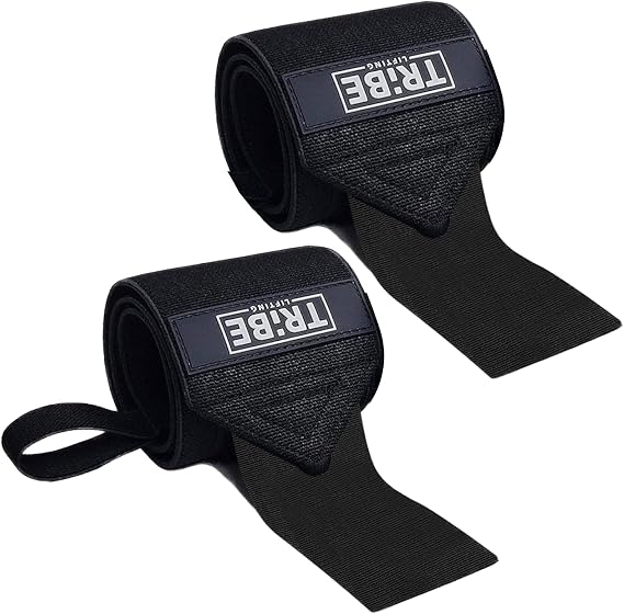21-Inch Wrist Wraps and 24-Inch Lifting Straps Set for Weightlifting