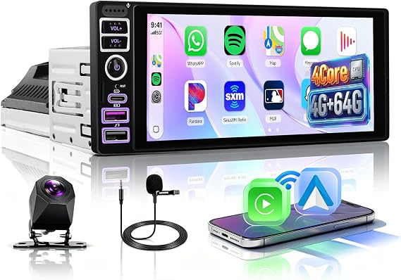 8Core 4G+64G Android Car Stereo Single Din Car Radio