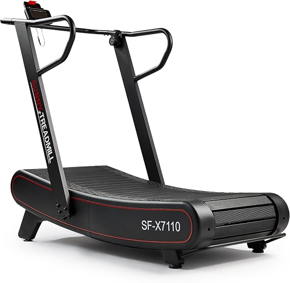 Sunny Health & Fitness Smart Curved Treadmill Ergonomic and No Speed Limit