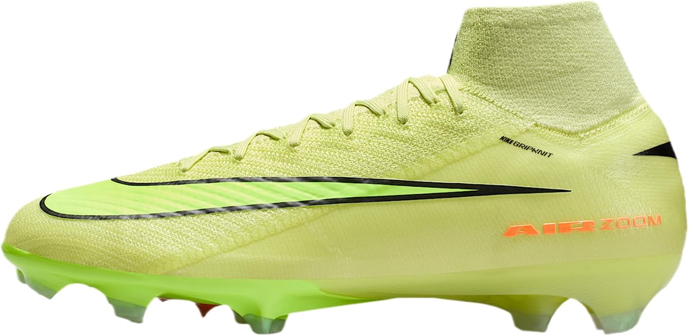 Nike Men's Mercurial Superfly 10 Elite Firm-Ground High-Top Football Boots, Limelight/Volt/Hyper Crimson, 43