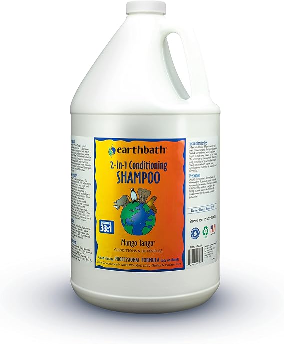 earthbath Mango Tango 2-in-1 Conditioning Shampoo, 128 Oz (1 Pack)