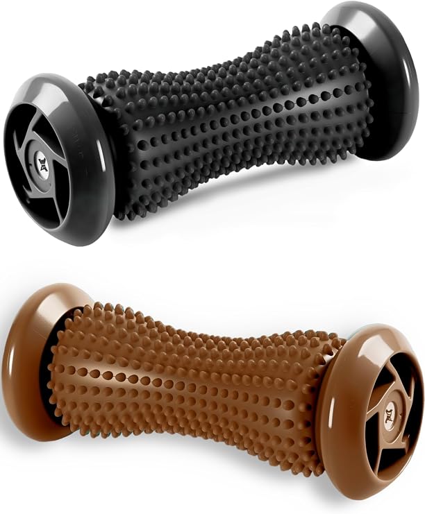 ChiFit Manual Foot Massager Foot Roller (Dark Black + Coffee)
