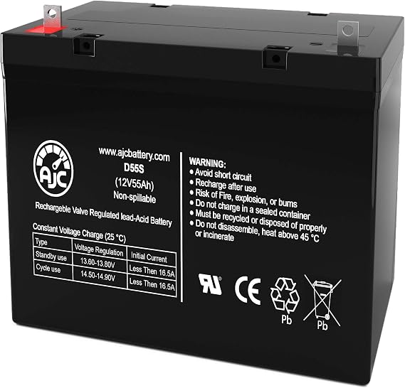 AJC Heartway PF6K Plus 12V 55Ah Mobility Scooter Battery - This is an Brand Replacement