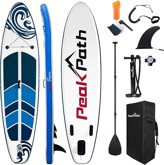 Inflatable Stand Up Paddle Board (6 Thick) with Premium SUP Accessories&Bag,Bottom Fin for Paddling,Surf Control,Non-Slip Deck,Leash,Paddle and Two-Way Hand Pump|Youth&Adult Standing Boat