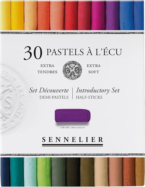 SENNELIER Extra-Soft French Half Pastel Professional Artist Box Set, 30-Colors