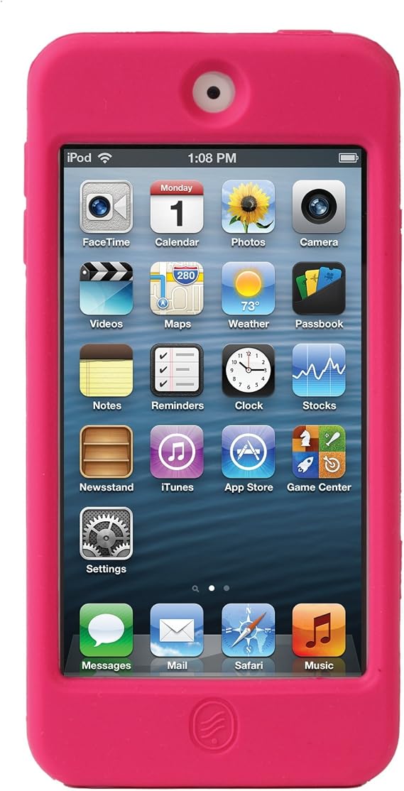 Silicone Case for iPod Touch 5th/6th Generation, Pink, Replacement Part from Complete TuneBand Package, Includes Screen Protector 2-Pack