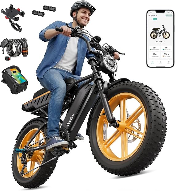 TS TST GRP LLC Electric Bike for Adults, 20" x4.0 Fat Tire Retro E Bike