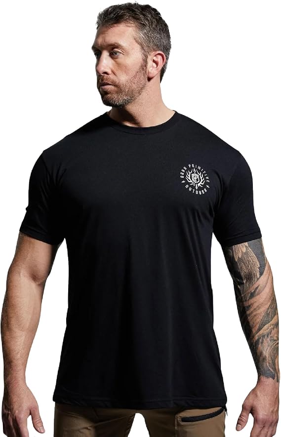 Born Primitive Unisex Outdoor Bighorn Tee | Lightweight Cotton-Poly Blend Athletic Fit Casual Short Sleeve Crew Neck T-Shirt