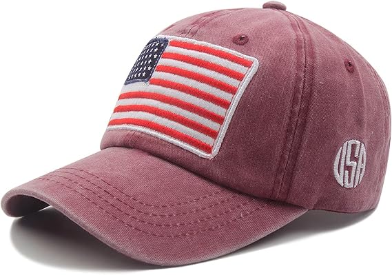 Embroidery American Flag Hat Cotton Vintage Baseball Cap Trucker Dad Hat Adjustable Visor Fishing Cap for Men Women