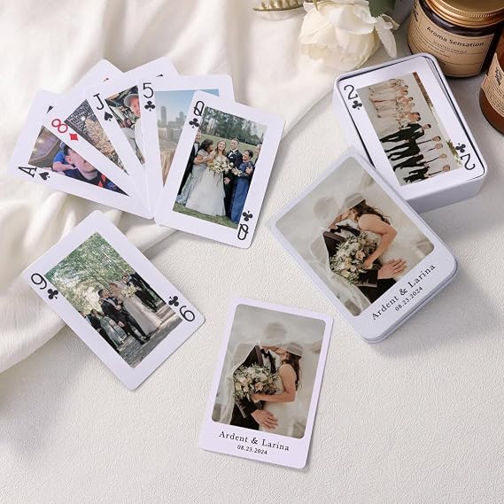 Custom Playing Card - with Photo Playing Cards, Personalized Photo Album Alternative, Wedding Guest Book Ideas, Wedding Favors