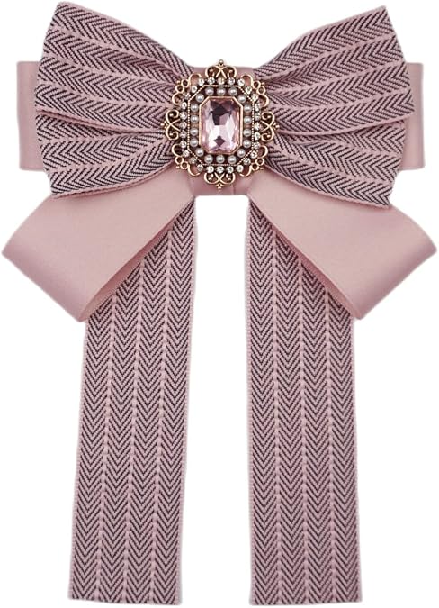 Cc brooches for women fashion Pre-Tied Neck Tie Brooch Pin Bow Tie Patriotic Collar Jewelry Gift