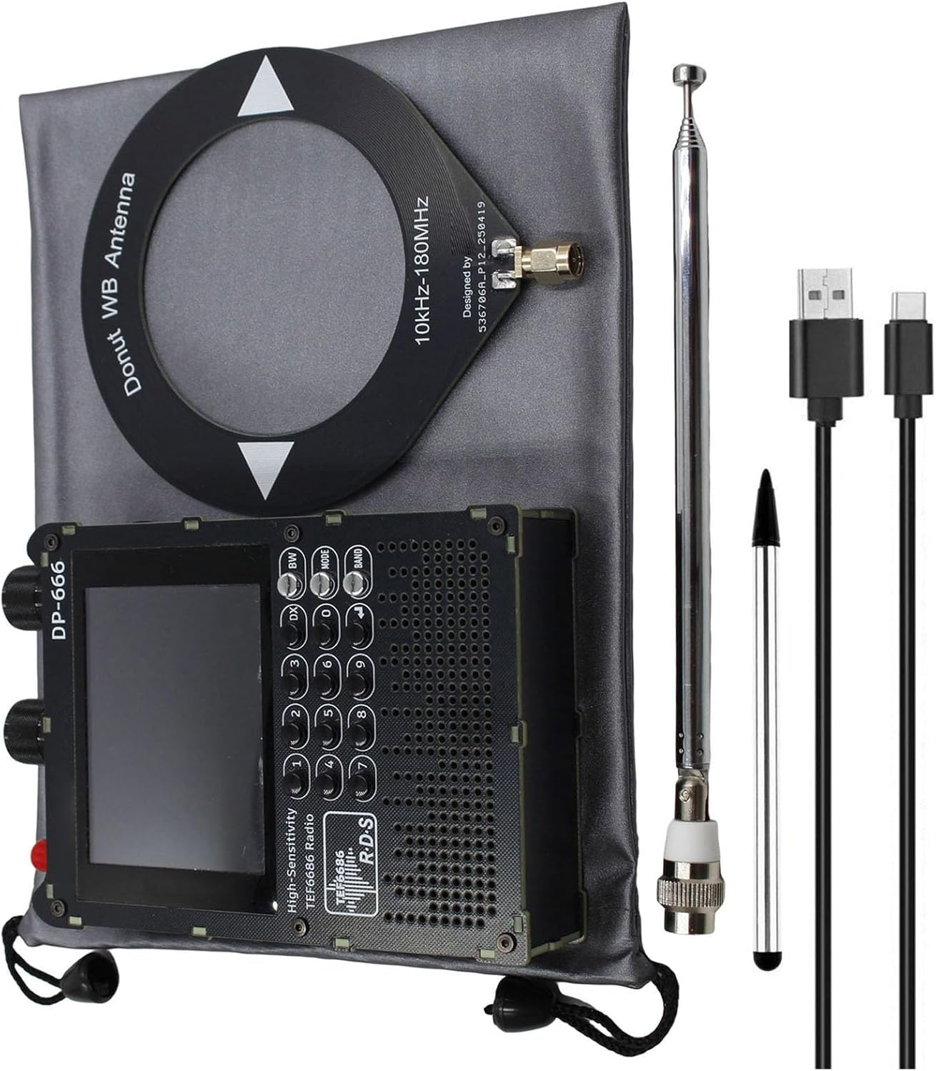 TEF6686 Tuner Radio All Band and Automotive Grade High Sensitivity Touch Display Extended Battery Adventure High Sensitivity DSP Radio Receiver