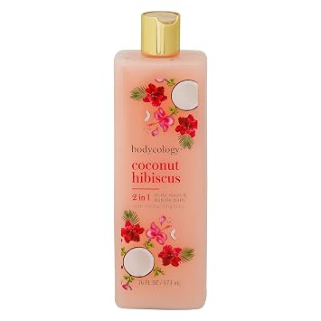 Bodycology Coconut Hibiscus Moisturizing Body Wash for Women, 16 Ounce