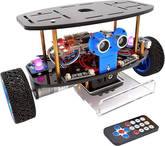 Adeept Self-Balancing Robot Car Kit(Compatible with Arduino IDE), STEM Projects Kit, Robotics & Engineering Kit, Programming Set, Line Tracking, Ultrasonic Sensor, IR Wireless Remote Control