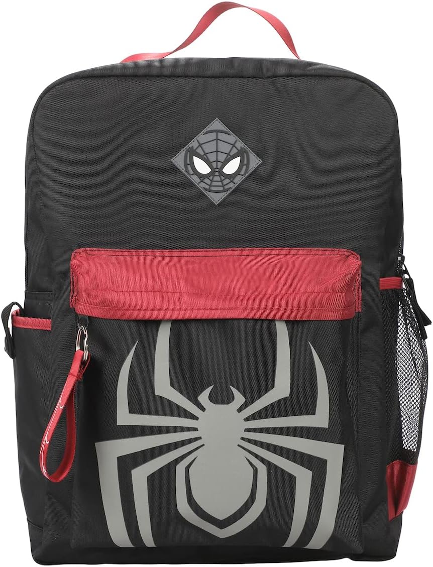 Marvel Miles Morales ゲームロゴとマスク レディース ブラック ラップトップバックパック, ブラック, OSFA, カスタム。