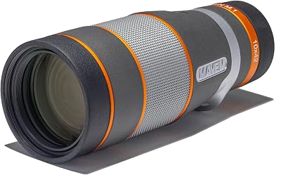 Maven M.1 42mm Monocular 10x42, GreyOrange | Great for Birding, Wildlife Viewing, and Hunting | Adjustable Eyecup, Fully Multi-Coated Lenses, Rubber Armor, Fogproof and Waterproof