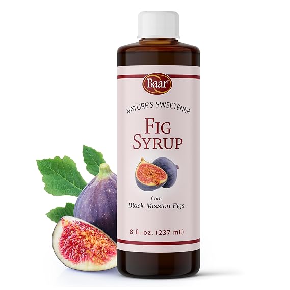 Baar Organic Fig Syrup, 8 oz | Organic ingredients, liquid sweetener, beverages and recipes, versatile pantry staple