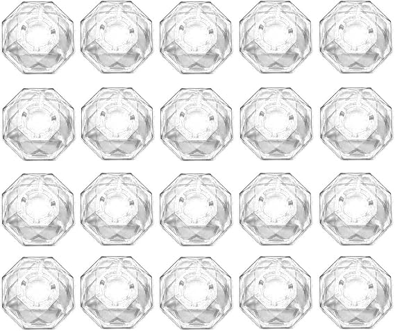 20PCS Guitar Effects Pedal Footswitch Toppers Plastic Pedal Nail Caps for Guitar Effects Pedal Buttons (Transparent Diamond)