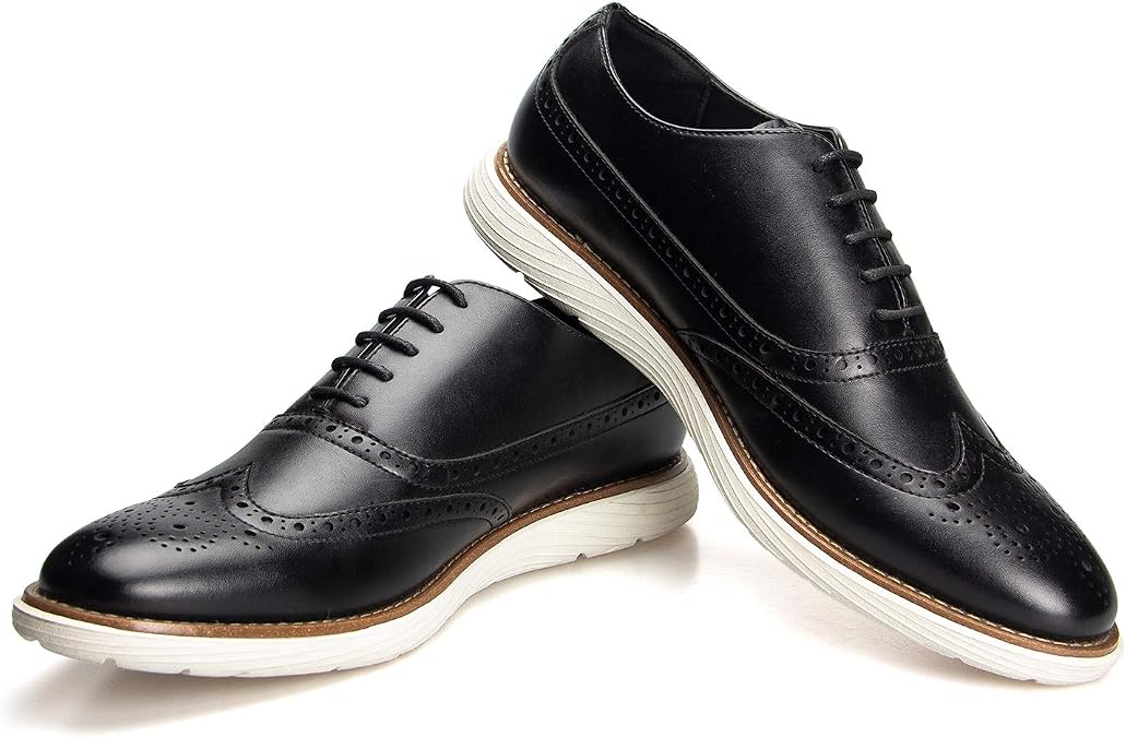 JITAI Men's Oxford Shoes,Dress Shoes Lace-up Wingtip Brogue Shoe Mens Lightweight Fashion Shoes.